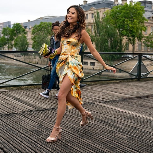 PrettyLittleThing Dresses & Skirts - Pretty Little Things Orange Tie Dye Ruched Side Midi Skirt and Corset 2 piece